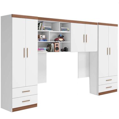 Imagem de Quarto Infantil Modulado Guarda Roupa 2 Porta com Armario Aereo
