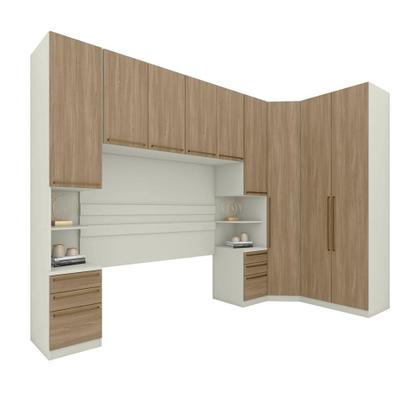 Imagem de Quarto Modulado casal 9 Portas 6 Gavetas Canto Oblíquo Areia