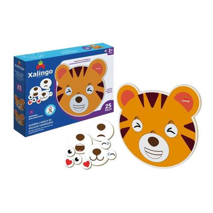 Imagem de Quebra-cabeça de encaixe Expressões Tigre - 25 peças - Xalingo - 1718.7