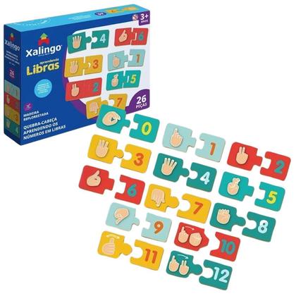 Imagem de Quebra Cabeça Infantil Aprendendo Números em Libras