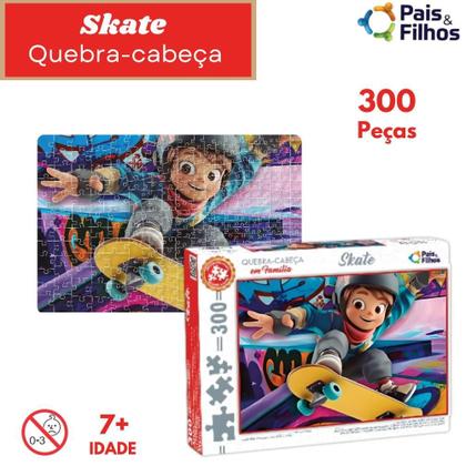 Imagem de Quebra Cabeça Pais E Filhos Skate 300 Peças Ref:793403