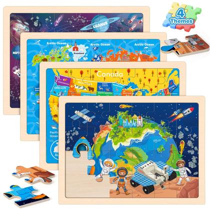 Imagem de Quebra-cabeças de madeira Duchong para crianças de 2 a 6 anos com 24 peças