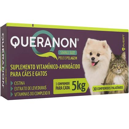 Imagem de Queranon Small Size  Para Cães e Gatos de até 5kg  30 Comprimidos Palatáveis  Avert
