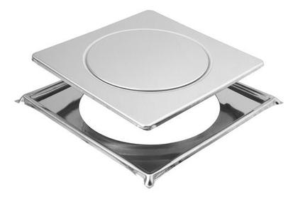 Imagem de Ralo Click 15x15 Com Porta Grelhas Cromado Para Banheiro