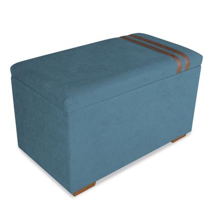 Imagem de Recamier Puff Baú Decorativo Funcional Organizador no Boucle com Cinto em material sintético Caramelo