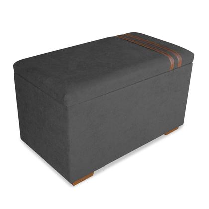 Imagem de Recamier Puff Baú Decorativo Funcional Organizador no Boucle com Cinto em material sintético Caramelo