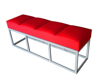 Imagem de Recamier Queen Vermelho Base De Metal Cinza Square Módena