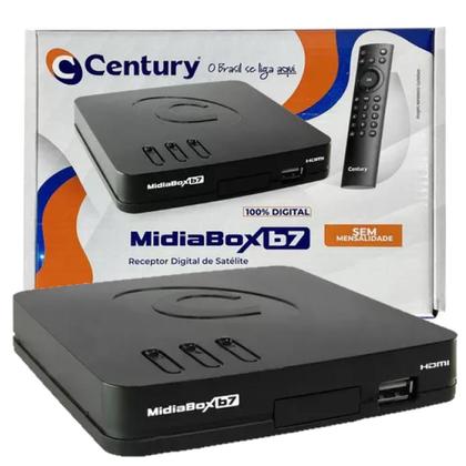 Imagem de Receptor Midiabox B7 Century Midia Box B7 Hdtv Sat Regional Banda Ku 5g H265 Completo Com Fonte Externa