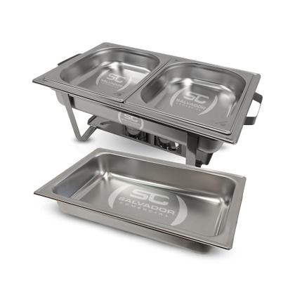 Imagem de Rechaud Retangular Duas Cubas GN em Aço Inox PR-111 - Progás