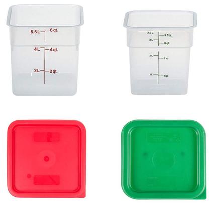 Imagem de Recipientes de armazenamento de alimentos Cambro 4L e 6L com tampas, pacote com 2