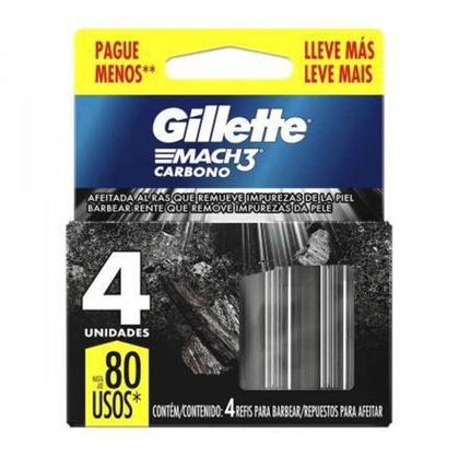 Imagem de Refil para Barbeador Gillette Mach3 Carbono 4 cargas - PROCTER & GAMBLE