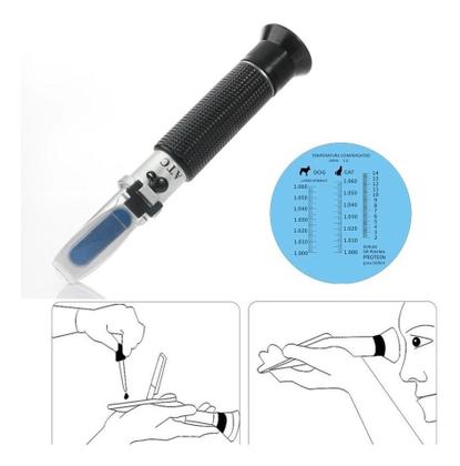 Imagem de Refratômetro Veterinário Para Análise De Proteína Plasmatica E Densidade Urinária