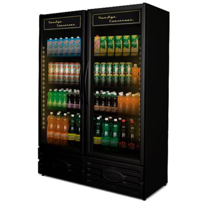 Imagem de Refrigerador/Expositor Vertical Linha New Age 850L ERV-850/P PR All Black Porta de Vidro Duplo c/ gás Argônio e LED Perimetral - Conservex