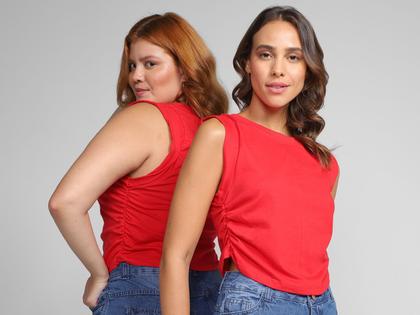 Imagem de Regata Cropped Vista Magalu Franzido Lateral