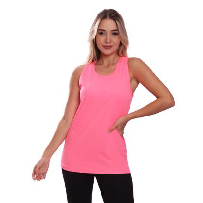 Imagem de Regata Feminina Dry Fit Lisa Básica Proteção Solar UV Térmica Camiseta Treino Academia Ciclismo