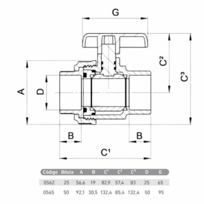Imagem de Registro De Esfera Soldável 25mm x 3/4" Com União Marrom K