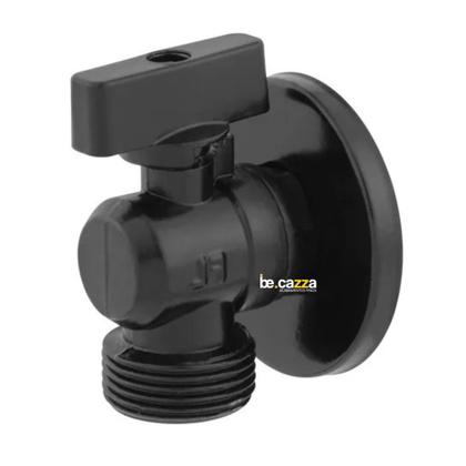 Imagem de Registro Torneira Máquina de Lavar Tanque Jardim Preto Esfera Metal Premium 1/4 de Volta 1/2 3/4