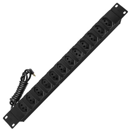 Imagem de Régua de Tomadas de Energia Com 12 Saídas 20A  Para Racks Padrão 19" NBR 2,5mm x 1,5m 9011
