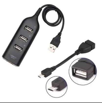 Imagem de Régua extensão cabo Hub Usb 2.0 De 4 Portas Rápidas