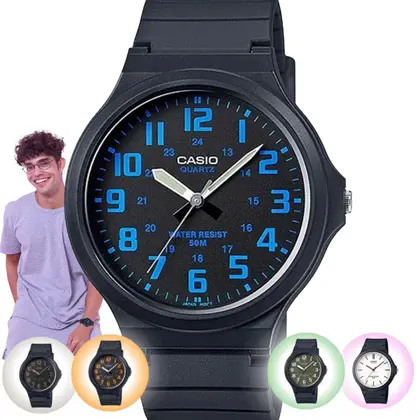 Imagem de Relógio de Pulso Casio Vintage Unissex Masculino Feminino Classico Analógico Preto Prova Dágua MW-240