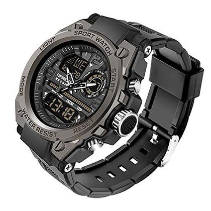 Imagem de Relógio de Pulso Masculino Sanda Esporte Militar Relógio A Prova D'água Multifunção Display Duplo