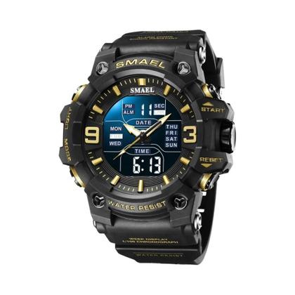 Imagem de Relógio De Pulso SMAEL 8049 Com Luz LED À Prova d'Água, Duplo Horário, Alarme E Data Automática