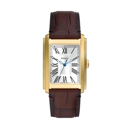 Imagem de Relógio Fossil Carraway FS6011 de quartzo para homens, dourado/marrom