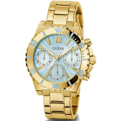 Imagem de Relógio GUESS feminino analógico dourado azul GW0696L2