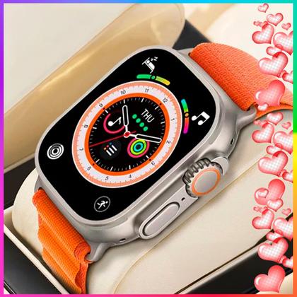 Imagem de Relógio Inteligente Para Datas Especiais Smart Watch Preto Ultra 9 Troca Foto de Fundo