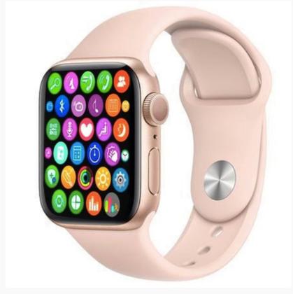 Imagem de Relógio Inteligente Smartwatch W34S Rosa Android iOS Bluetooth Troca Pulseira Atende e Faz Chamadas