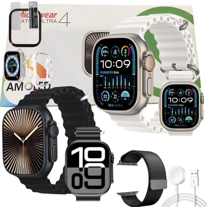 Imagem de Relogio Inteligente U4 Plus Serie 10 Tela Amoled Gps Nfc Assistente de Voz Siri Unissex Smart Watch