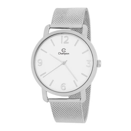 Imagem de Relógio Masculino Champion Prata Aço Inoxidável Mostrador Branco Original Resistente à Água CN21434Q