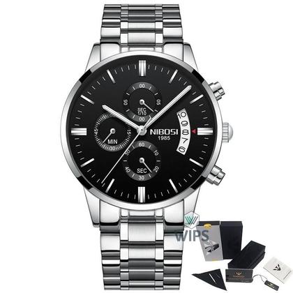 Imagem de Relógio Masculino Nibosi 2309 Analógico Prata/Preto