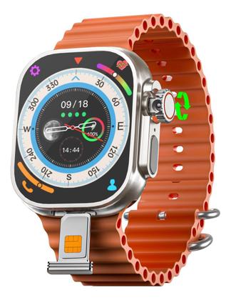 Imagem de Relogio Smart Watch Ultra Laranja 3 5g Original AI Amoled Serie 10 Camera Chip Celular de Pulso Unissex