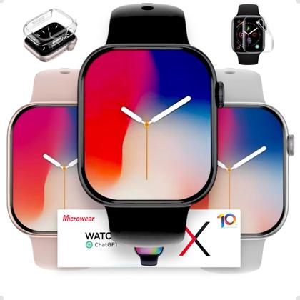 Imagem de Relógio Smartwatch W10 Pro Branco + Pulseira Extra Amoled Chatgpt A Prova D'gua Masculino e Feminino Envio Imediato Not