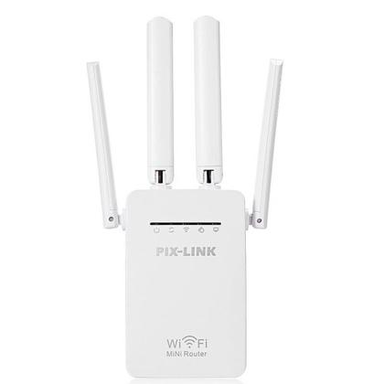 Imagem de Repetidor Wifi Amplificador De Sinal Extensor Pix Link 4 Antenas Wireless