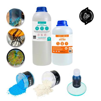 Imagem de Resina Epoxi Média espessura para Madeira Kit2,64kg 3 pigmentos