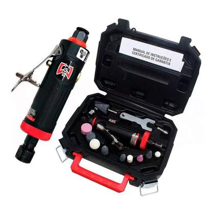 Imagem de Retífica Pneumática Mini Esmeril De Ar Com Maleta E Kit