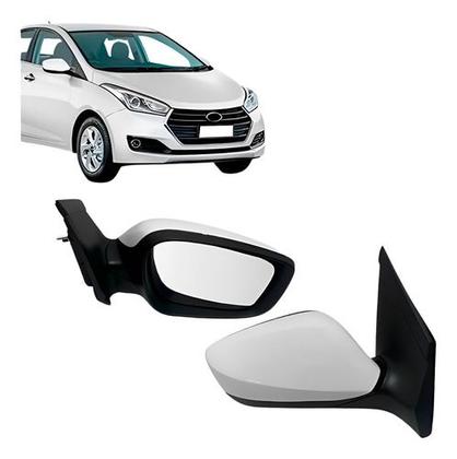 Imagem de Retrovisor Externo Hb20 2012 A 2019 Eletrico Retratil Branco 