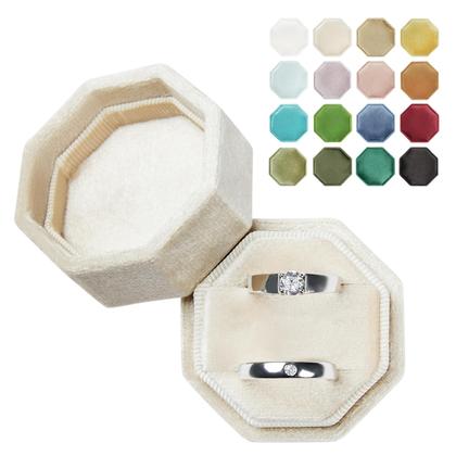 Imagem de Ring Box Vacfulliven Velvet Wedding 2 Slots Champagne