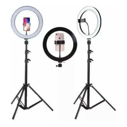 Imagem de Ring Light De Fotografia Iluminação Led + Tripe 2,1m Make
