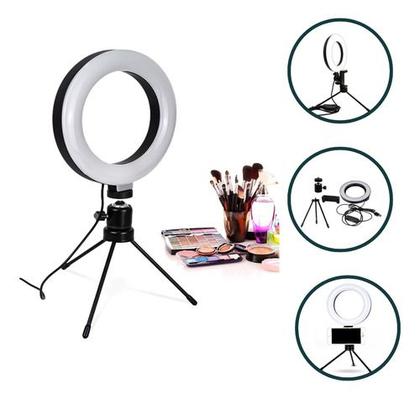 Imagem de Ring Light Led De Mesa Com Usb E Apoio Para Celular