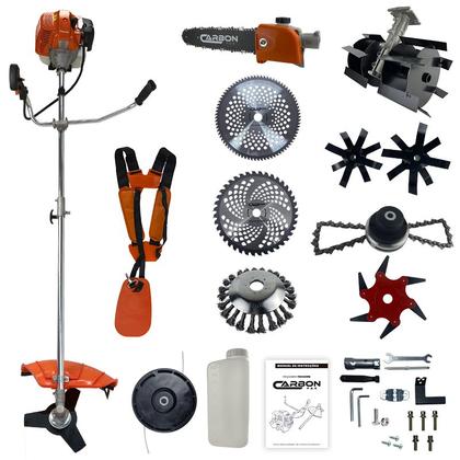 Imagem de Roçadeira 52cc 2,5HP a Gasolina Bipartida com Acessórios 8 em 1 Carbon Fak