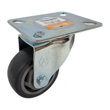 Imagem de Rodízio giratório pvc cinza reforçado móveis 3" 75mm