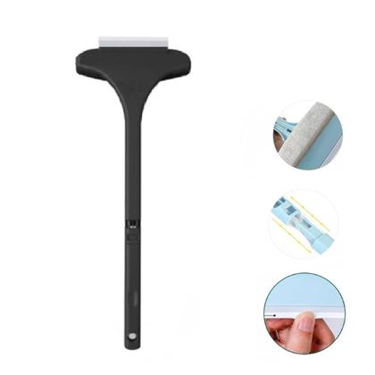 Imagem de Rodo 2em1 Limpa Vidros Box Banheiro Escova com Cabo Plástico