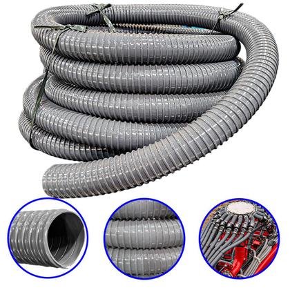 Imagem de Rolo de 10 Metros Mangueira Espiral Duto Sucção Vácuo Ar Cinza 1.1/4 Londribor