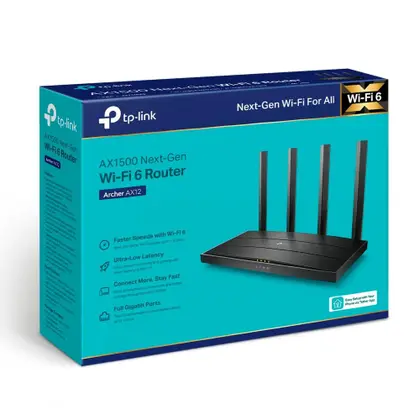 Imagem de Roteador TP-Link Archer AX12 WI-FI 6 AX1500 Dual Band Gigabit 4 Ant (Ver. 1.0)