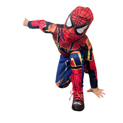 Imagem de Roupa Fantasia Infantil Homem Aranha Dourado Longa C Mascara