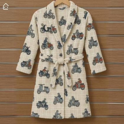 Imagem de Roupão Infantil Menino e Menina Microfibra Plush Frio Inverno Super Macio Com Bolso Várias Estampas