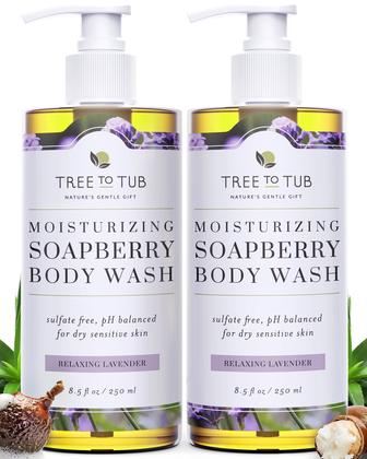 Imagem de Sabonete líquido da árvore à banheira para pele sensível à lavanda com manteiga de karité